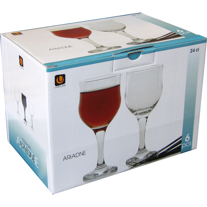 Uniglass Ariadne 6 darabos borospohár készlet, 240 ml