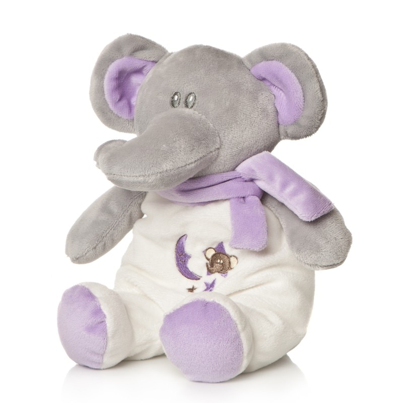 Plus Bebelusi Elefantel 28 cm cu zornaitoare, mov - Artesavi