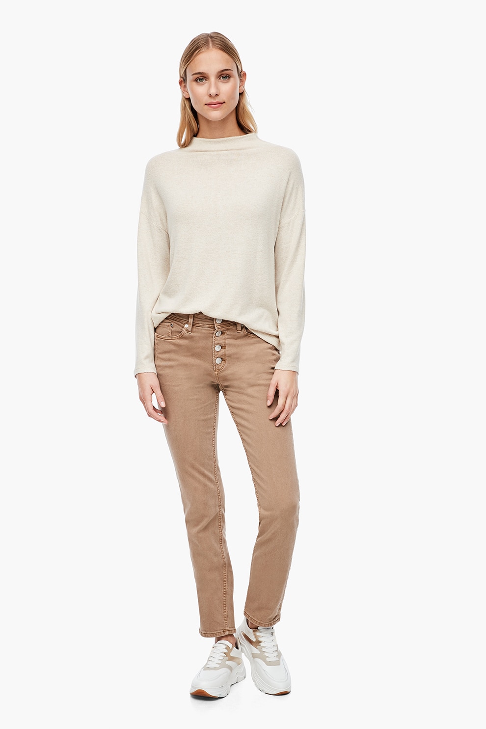 s.Oliver, Bluza cu maneci cazute, Crem, L