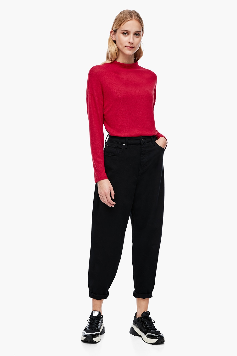 s.Oliver, Bluza cu maneci cazute, Rosu, L