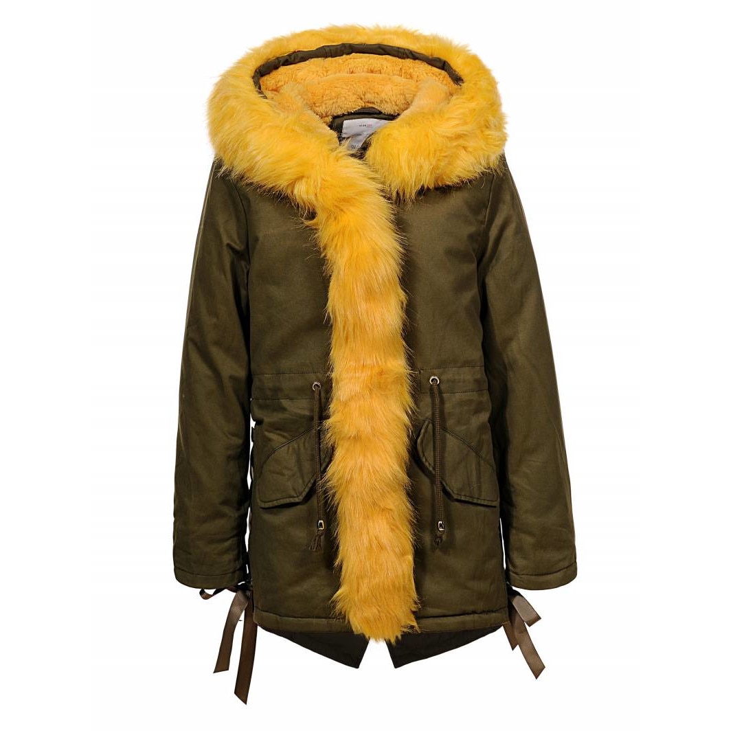 Geaca fete, tip Parka, kaki