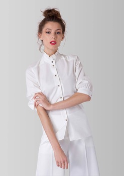 Camasa de dama, ROH, cu guler inalt incretit - BR2231 Camasa de dama, ROH, cu guler inalt incretit - BR2231