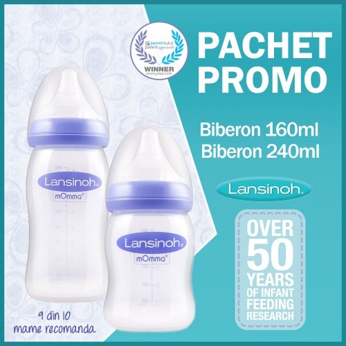 Pachet Lansinoh Promo Biberon 160 ml + Biberon 240 ml