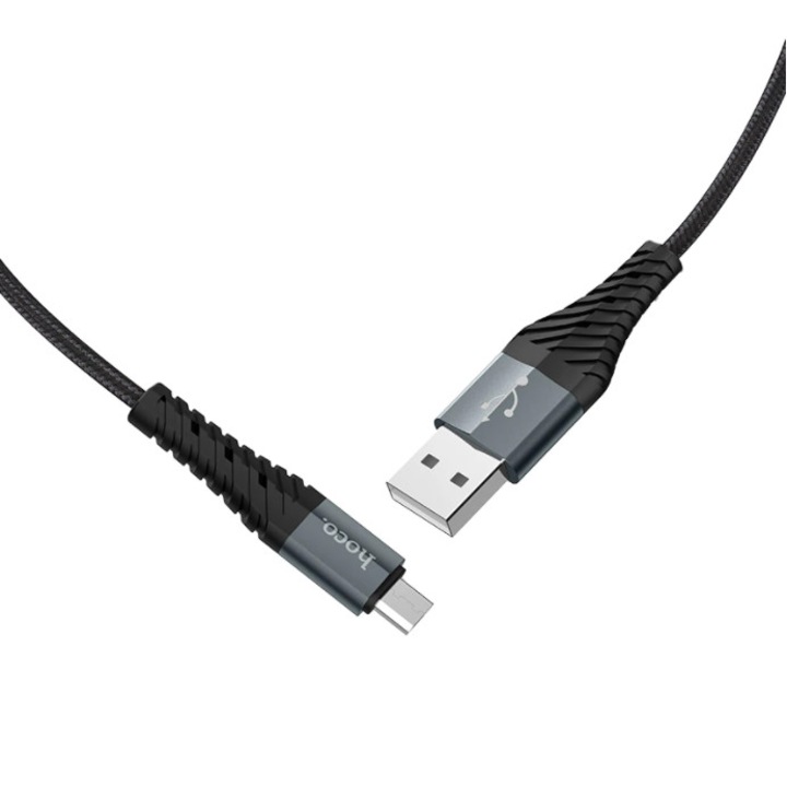 Зареждащ кабел Hoco Micro USB за Android, X38, Бързо Зареждане, 2.4A, 1 м., Черен