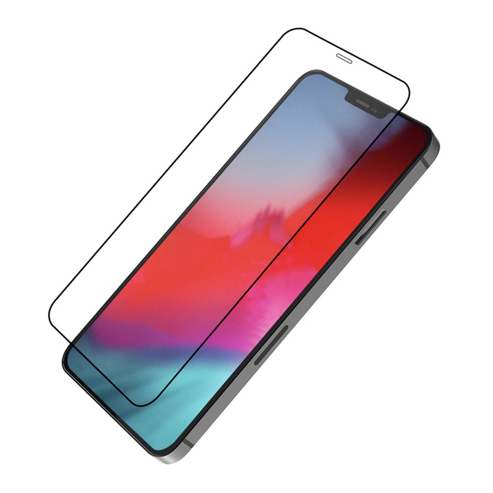 9D Стъклен Протектор За iPhone 12 Pro Max, Tempered glass, Full Glue, Черен