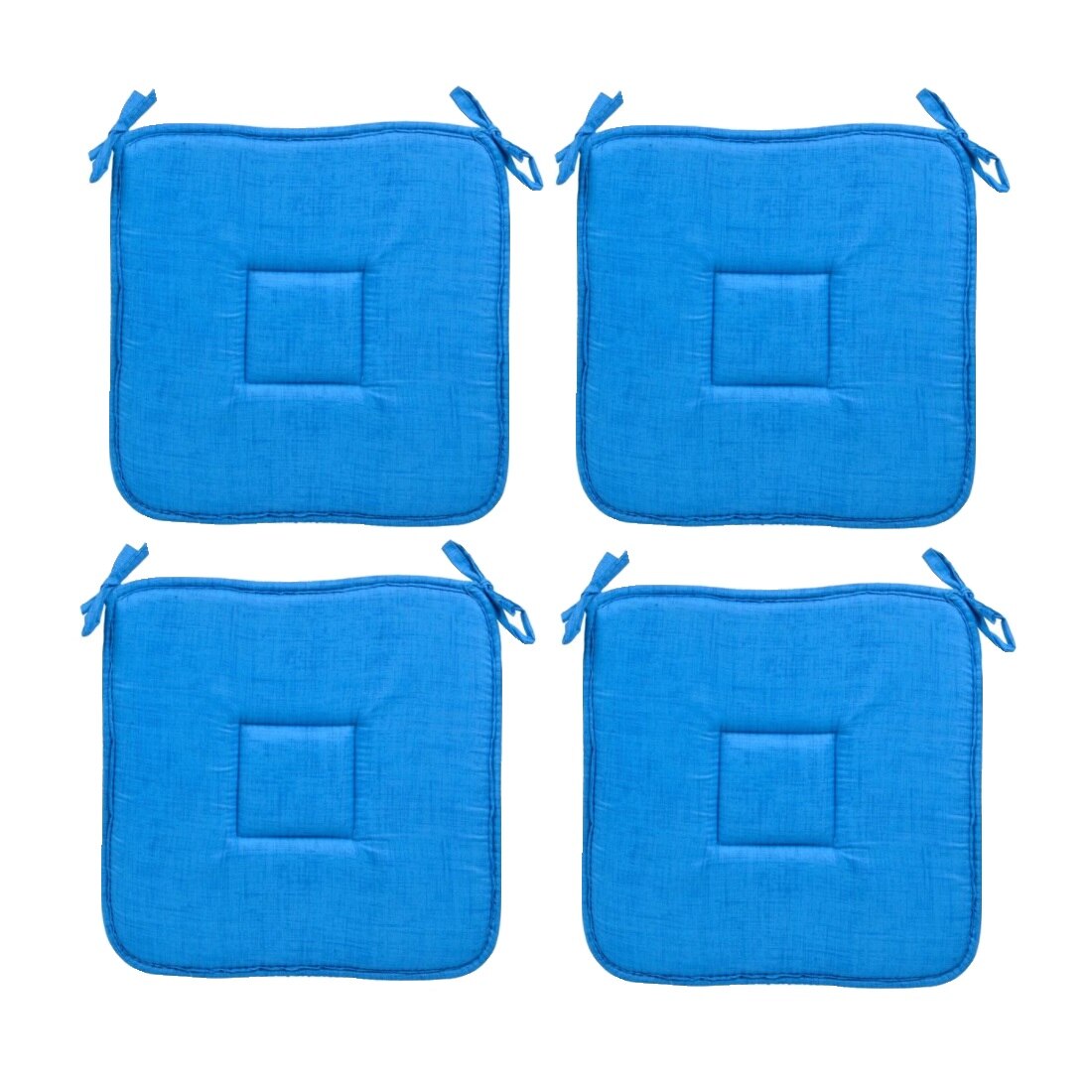 Set perne decorative pentru scaun in forma de patrat, 39x39 cm, Turcoaz, 4 piese