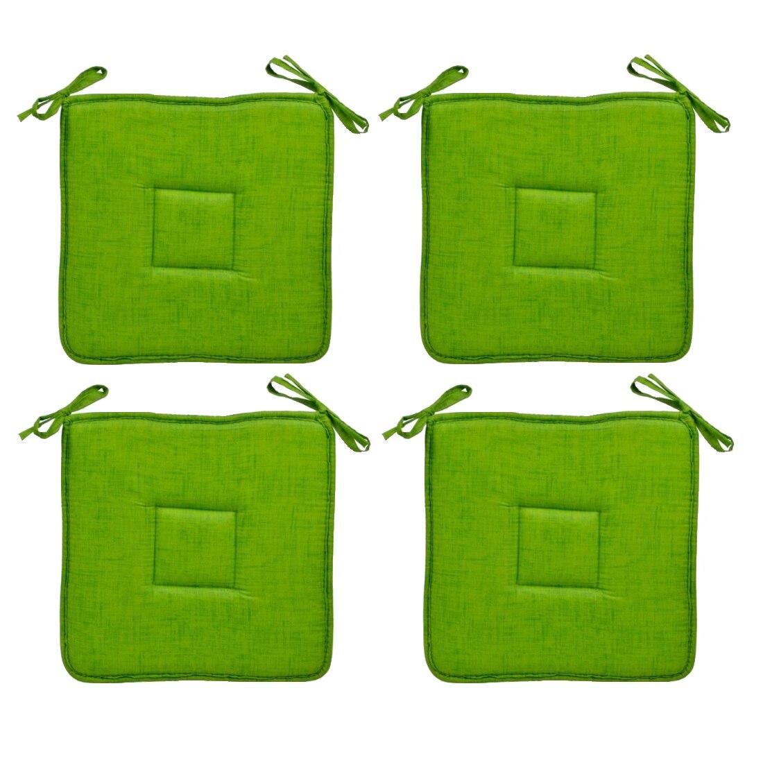Set perne decorative pentru scaun in forma de patrat, 39x39 cm, Verde, 4 piese