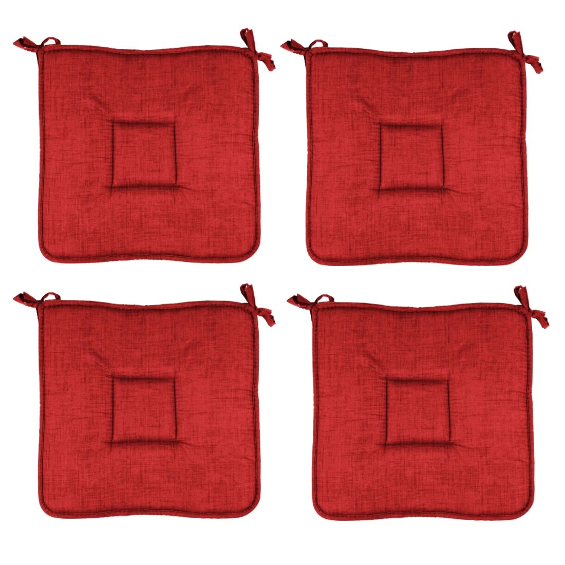 Set perne decorative pentru scaun in forma de patrat, 39x39 cm, Rosu, 4 piese
