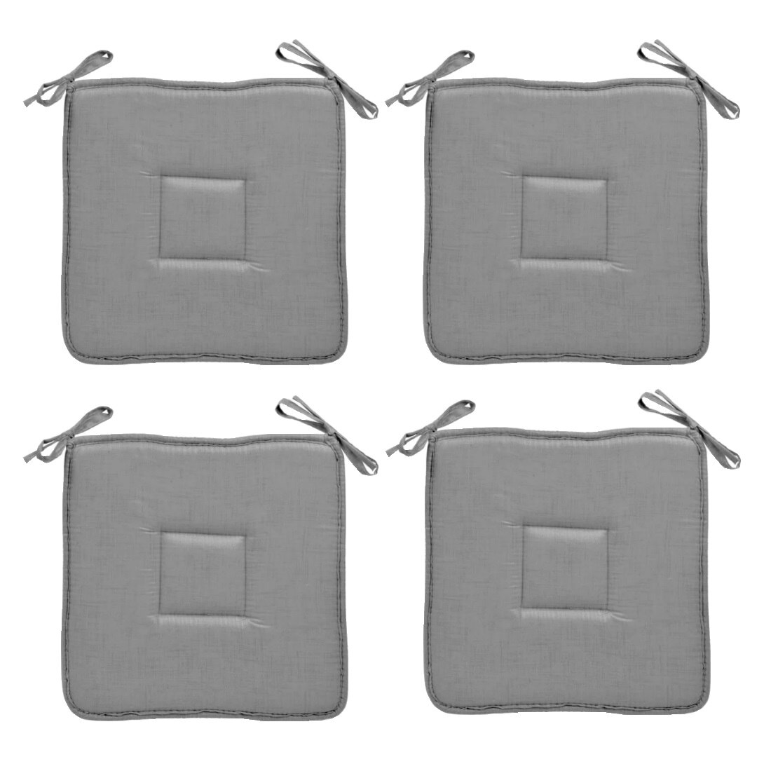 Set perne decorative pentru scaun in forma de patrat, 39x39 cm, Gri, 4 piese
