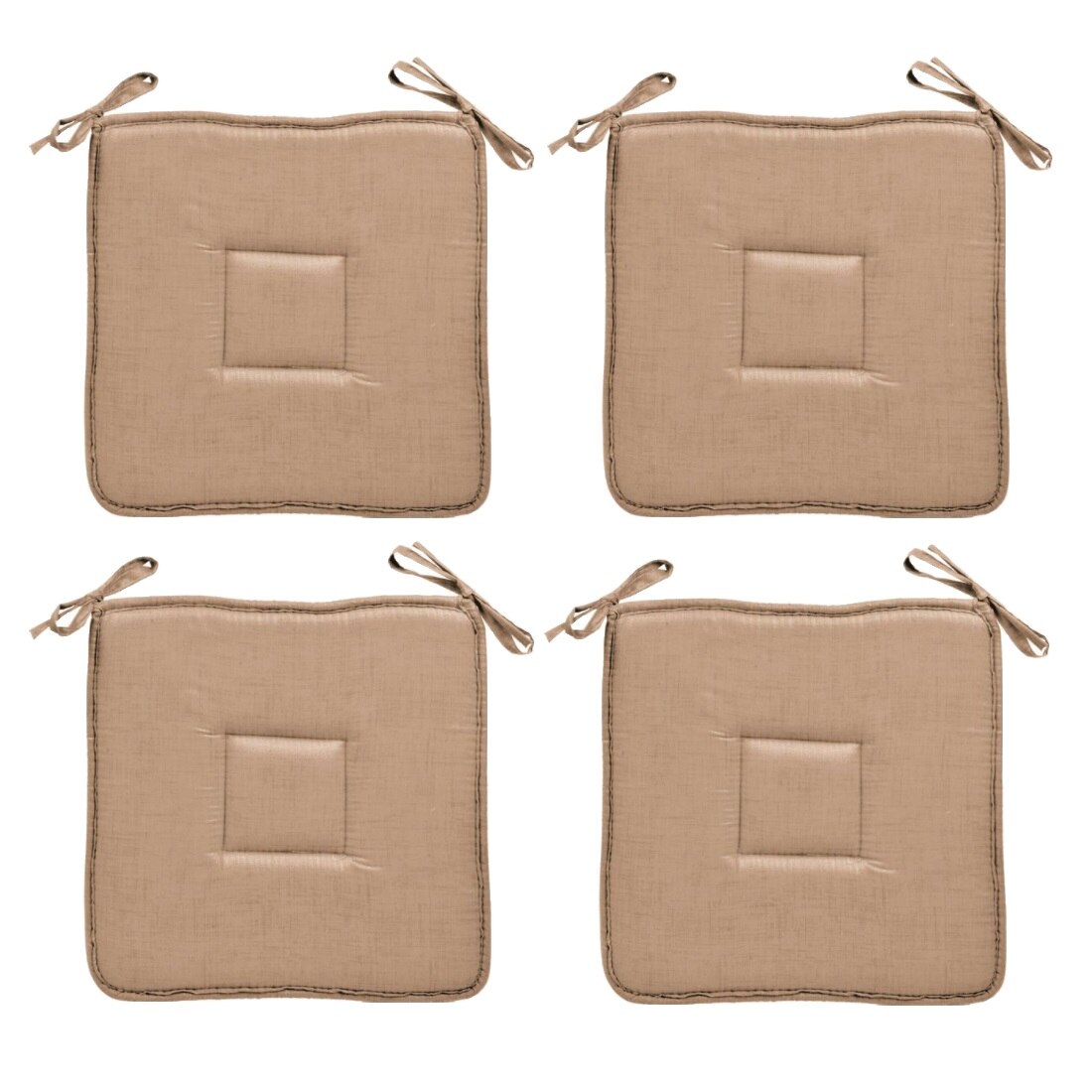 Set perne decorative pentru scaun in forma de patrat, 39x39 cm, Bej, 4 piese