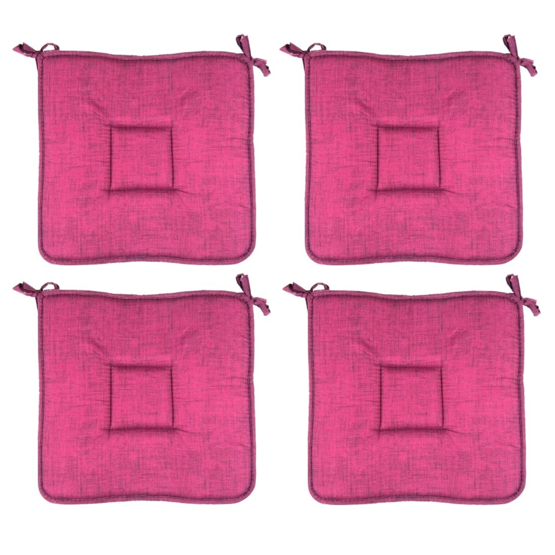 Set perne decorative pentru scaun in forma de patrat, 39x39 cm, Fuchsia, 4 piese