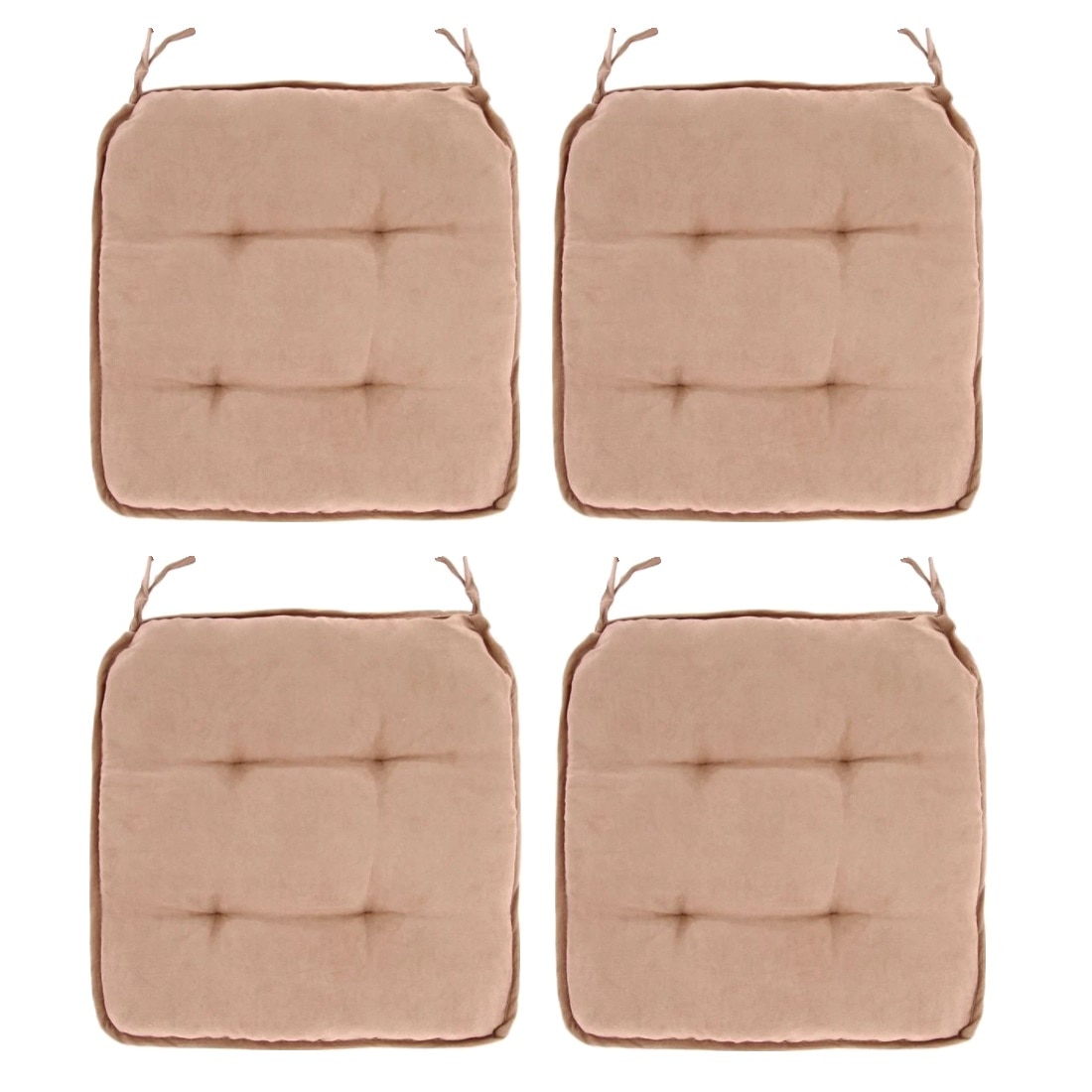Set perne decorative catifelate pentru scaun, forma patrata, 40x40 cm, Maro cafea, 4 piese