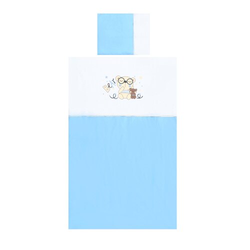 Set Lorelli Lenjerie Pat 15 Piese cu Broderie, Za Za Blue