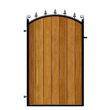 Poarta de gradina din otel si lemn, model PG-13, 900x1800 mm, complet echipata Poarta de gradina din otel si lemn, model PG-13, 900x1800 mm, complet echipata