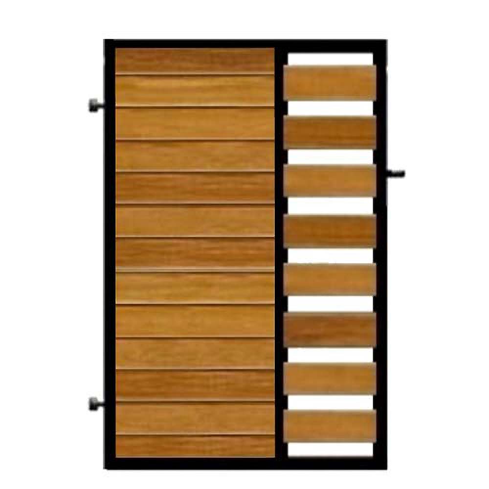 Poarta de gradina din otel si lemn, model PG-19, 900x1800 mm, complet echipata