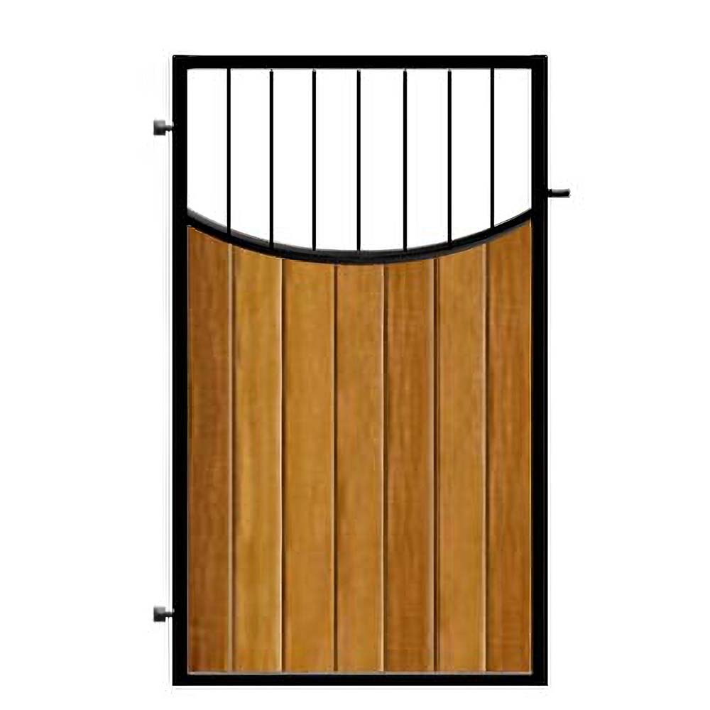 Poarta de gradina din otel si lemn, model PG-11, 900x1800 mm, complet echipata