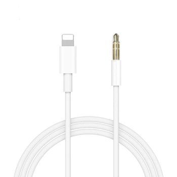 Cablu Universal Audio AUX Lightning la Jack 3.5 mm, Conectare iPhone Auxiliar, 1 Metru, Alb Cablu Universal Audio AUX Lightning la Jack 3.5 mm, Conectare iPhone Auxiliar, 1 Metru, Alb