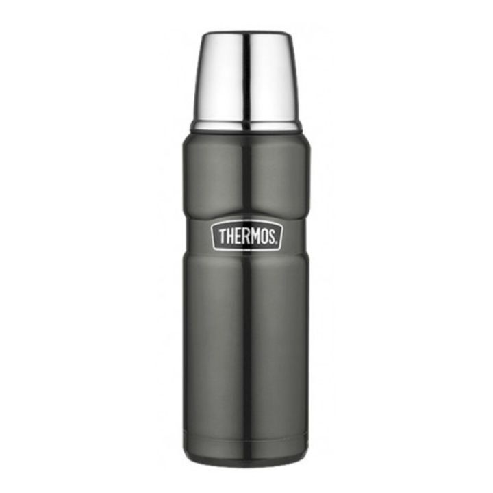 Termos pentru bauturi, inox, gri metalizat, 470 ml