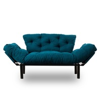 Canapea cu brate rabatabile 2 locuri verde 155x70