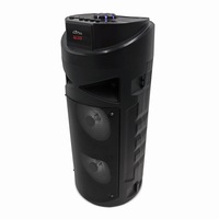 boxa portabila media-tech karaoke partybox keg bt radio mp3 player 30w rms difuzoare stereo incinta lemn usb  slot sd telecomanda antena negru imagen 40_0_
0