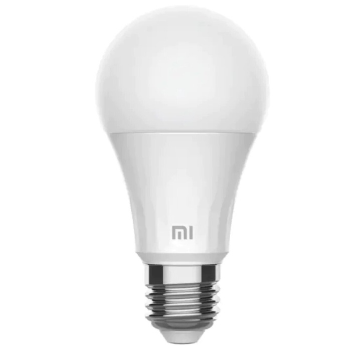 Bec LED inteligent Xiaomi Mi Smart, Wi-Fi, E27, 8W, 810 lm, lumina alba calda (2700K)