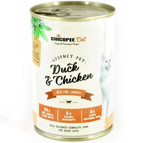 Hrana umeda pentru pisici Chicopee Pui si Rata,400 g, set de 12 bucati
