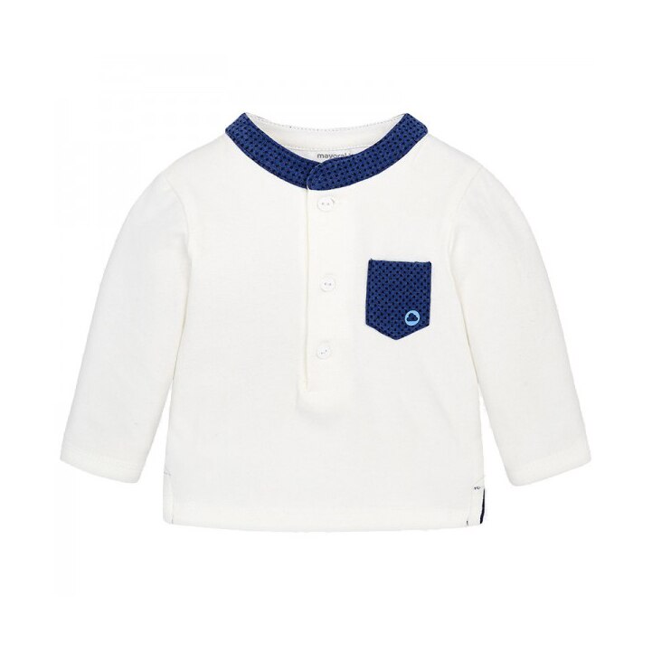 Bluza, Mayoral, bebe baiat, alb/albastru