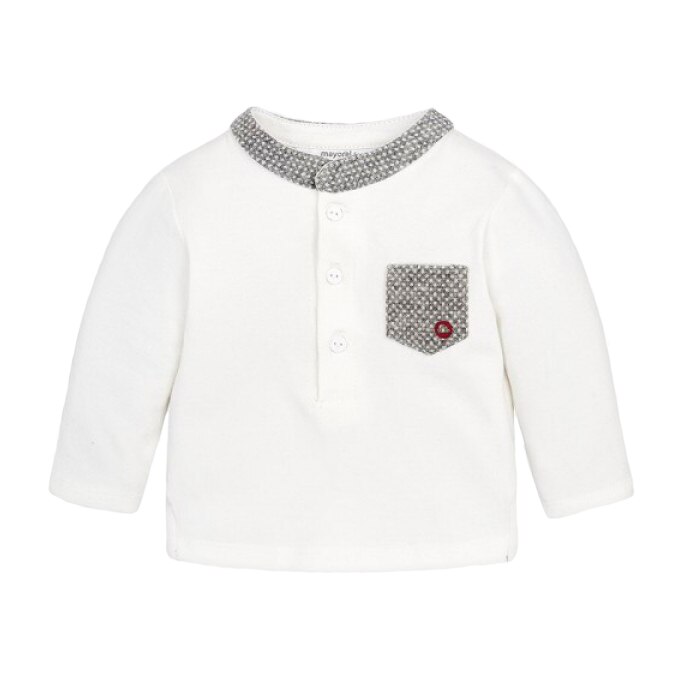 Bluza, Mayoral, bebe baiat, alb/gri