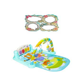 Set saltea de joaca muzicala interactiva baby piano + 4 rame foto haioase cu autoadeziv pentru perete, fetite si baieti, AK501444 Set saltea de joaca muzicala interactiva baby piano + 4 rame foto haioase cu autoadeziv pentru perete, fetite si baieti, AK501444