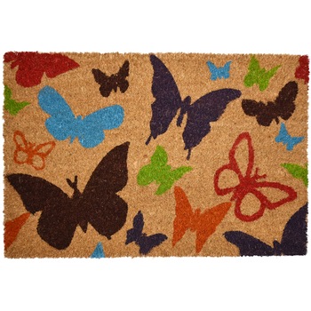 Covoras intrare Casa Plastor, cocos vopsit, Butterfly, 60x40cm Covoras intrare Casa Plastor, cocos vopsit, Butterfly, 60x40cm