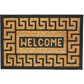 Covoras intrare Casa Plastor, fibre cocos, Welcome Greek ,60x40cm Covoras intrare Casa Plastor, fibre cocos, Welcome Greek ,60x40cm