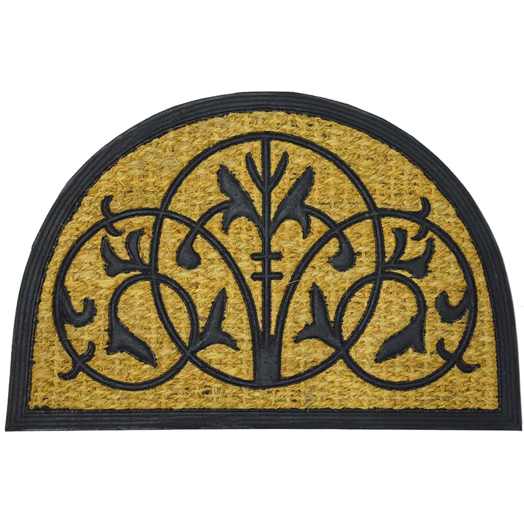 Covoras intrare Casa Plastor, fibre cocos, Semiluna Circles ,60x40cm