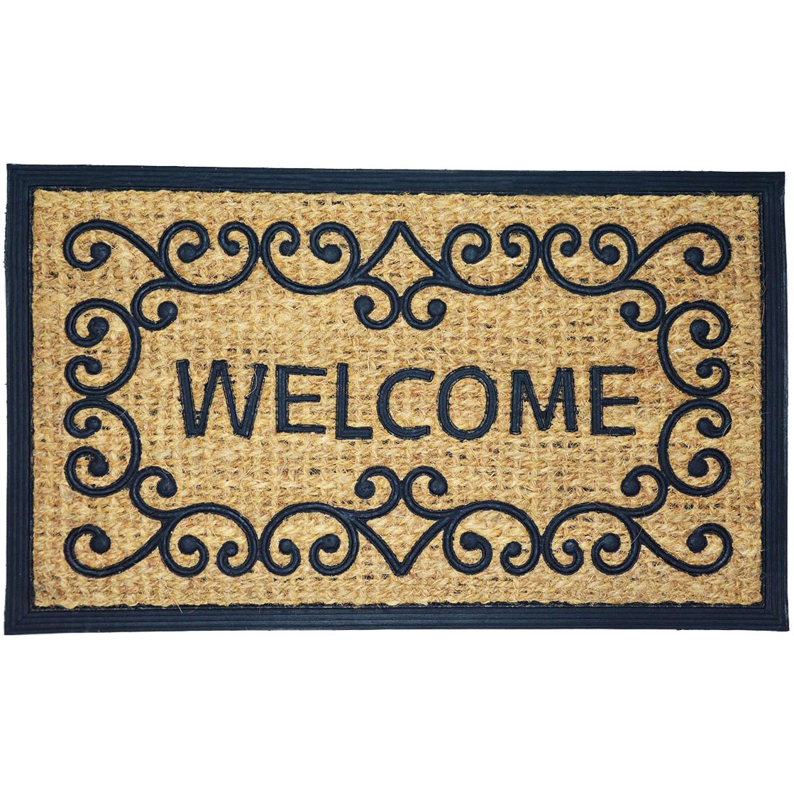 Covoras intrare Casa Plastor, fibre cocos, Welcome Shapes ,60x40cm