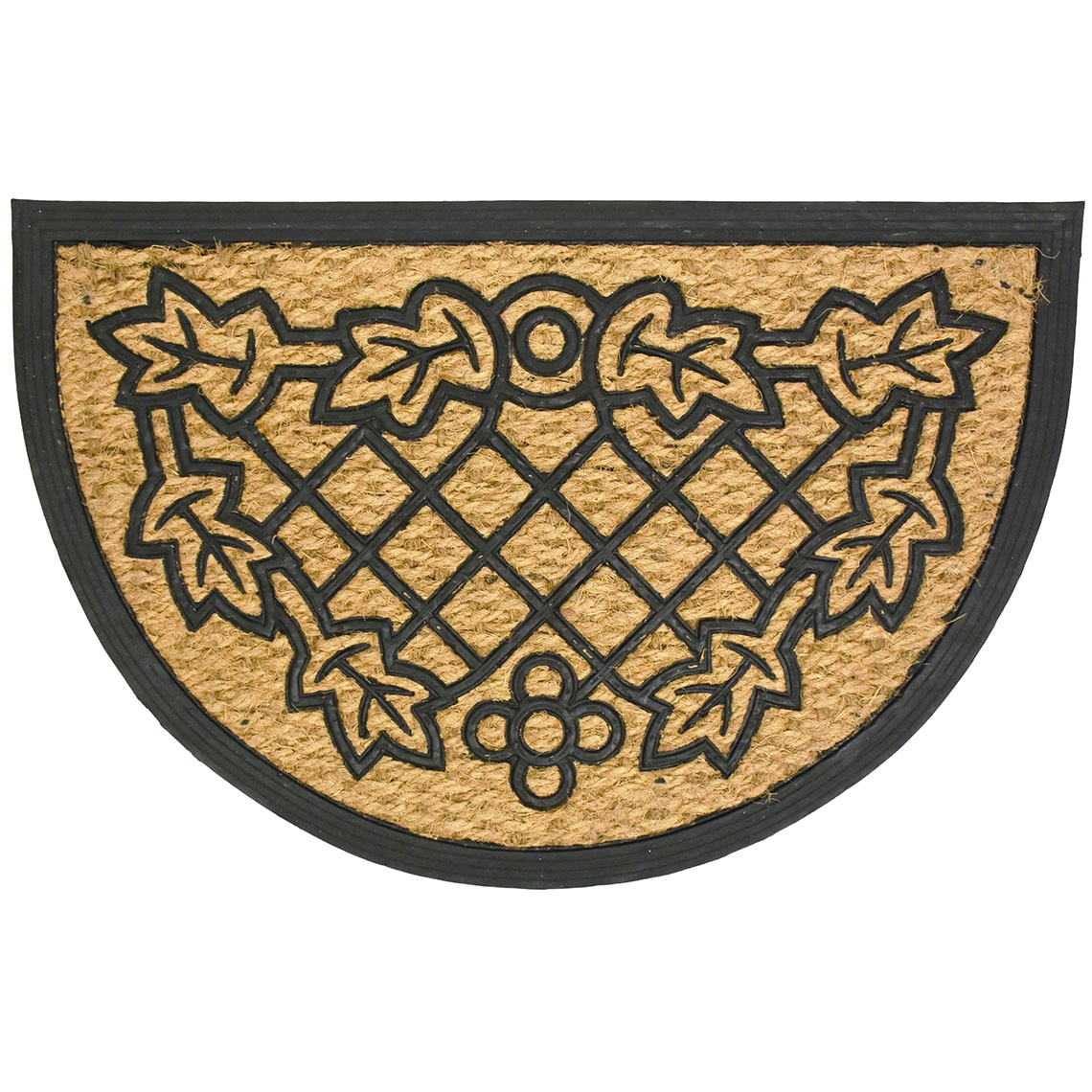 Covoras intrare Casa Plastor, fibre cocos, Semiluna Leaves ,60x40cm