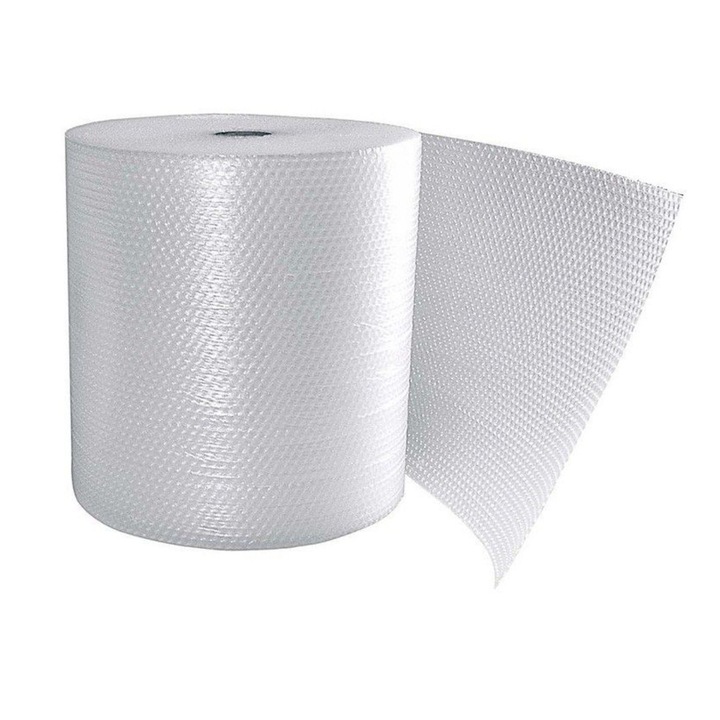 Folie cu bule de aer, latime 40 cm, lungime 100 m, 50 g / mp, pentru ambalare si protectie Transparent 1