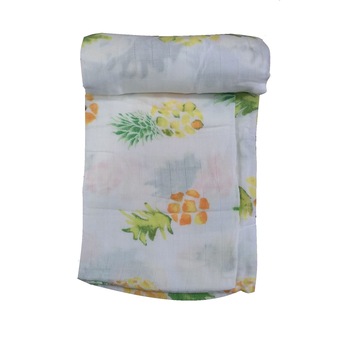 Paturica bebe din bambus si bumbac organic - Ananas Paturica bebe din bambus si bumbac organic - Ananas