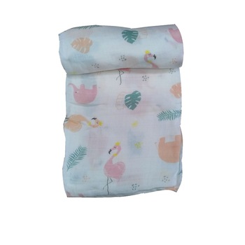 Paturica bebe din bambus si bumbac organic - Flamingo Paturica bebe din bambus si bumbac organic - Flamingo