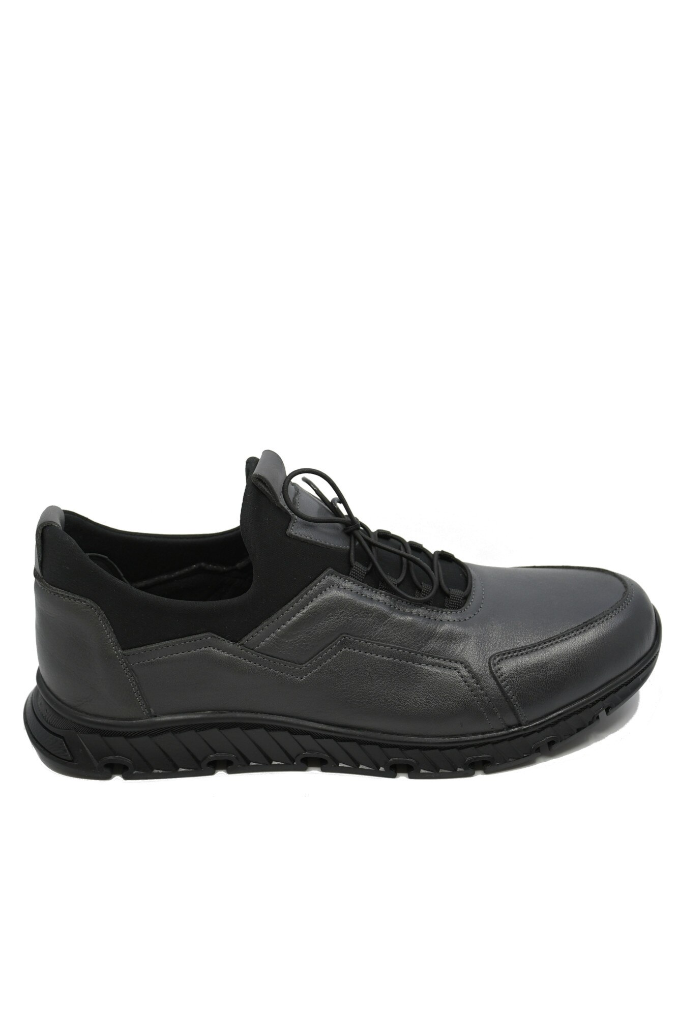 Pantofi barbati gri, urban casual, din piele naturala