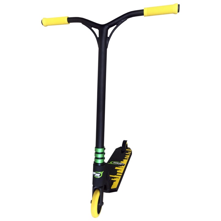 Тротинетка, изработена от алуминий 6061-T6, рамка и дръжка тип гумена дръжка, 82 x 58 x 71 см, жълто и черно