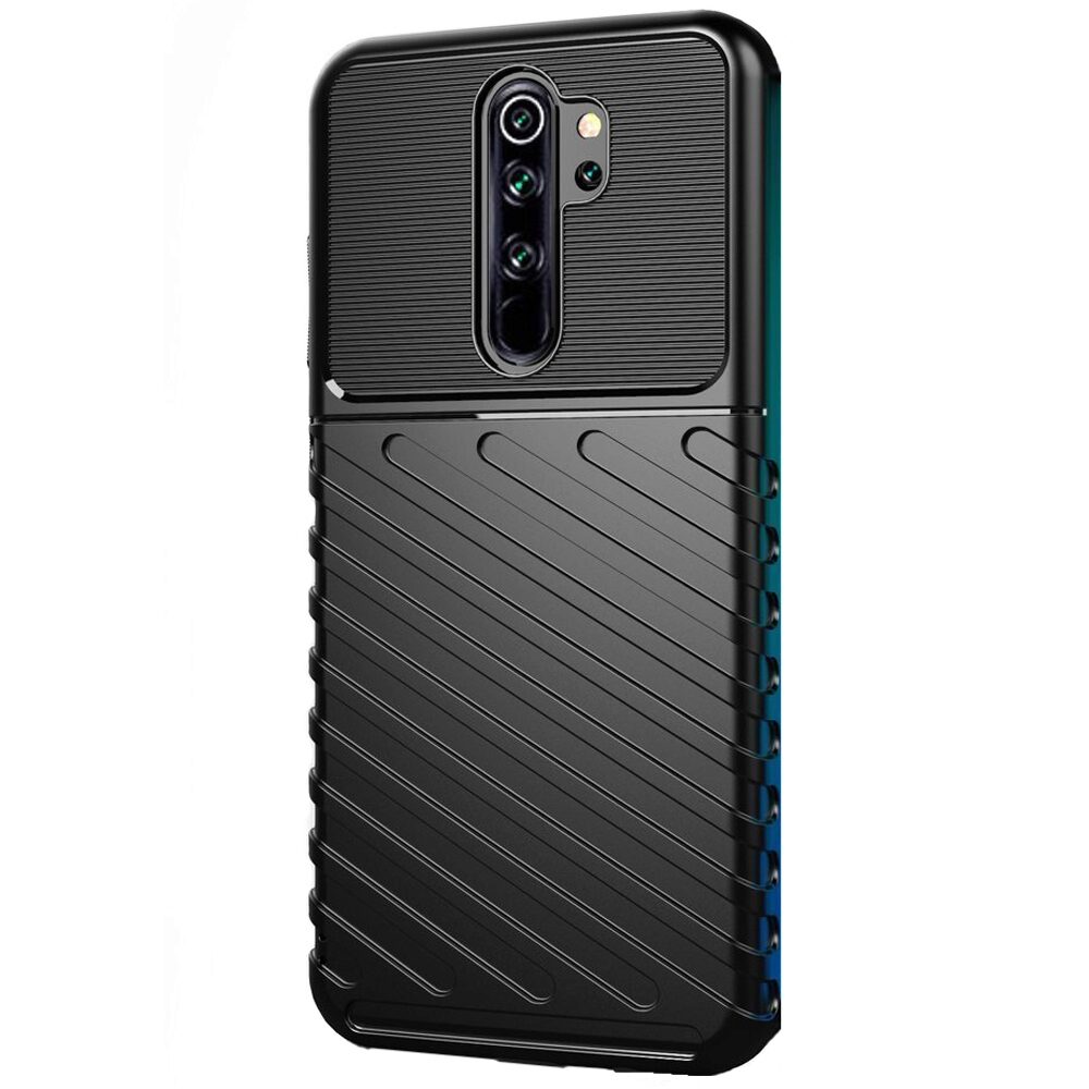 Husa Antisoc Rugged Thunder pentru Xiaomi Redmi 9, Negru