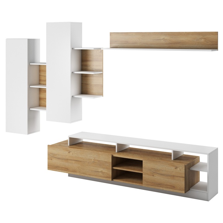 Set de mobilier Tauron, MIRJAN24, alb/ grande oak