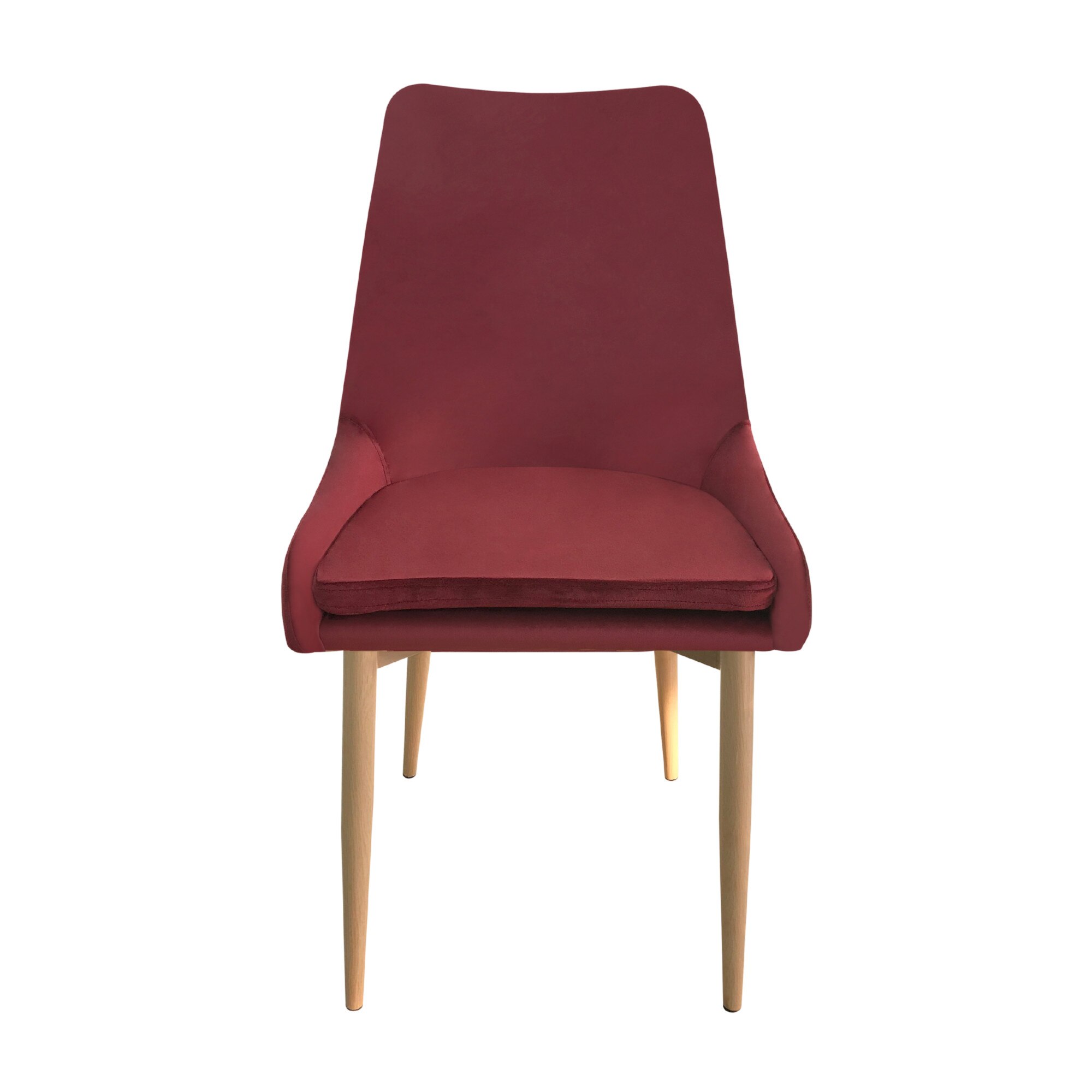 Scaun de tip fotoliu Eliza, catifea, rosu bordeaux