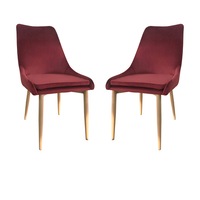 set 2 scaune dining elisa catifea picioare metalice imitatie lemn bordo imagen 49_0_
0
