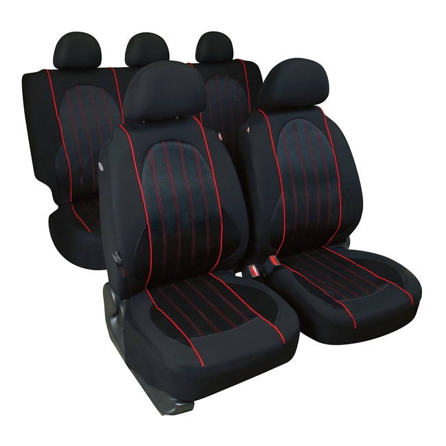 Set Huse scaune auto Alyssa, 9buc, culoare negru