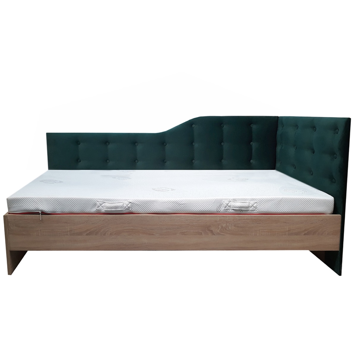 Pat Tapitat de Colt Genarom TOM 160 DR Fara Leat, Kronos 19 / Stejar Sonoma, 204 x 164,5 x 87 cm