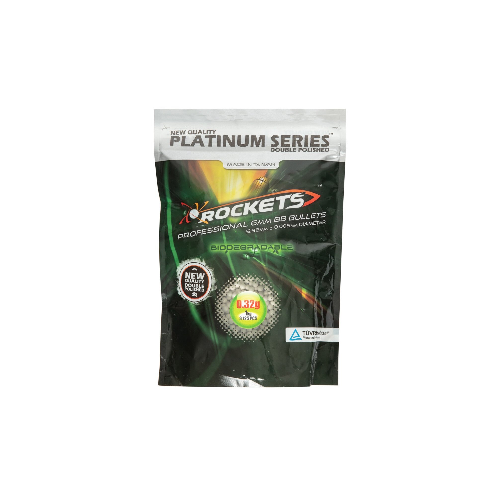 Bile Airsoft Rockets Platinum Series 0.32g BIO 1kg, albe