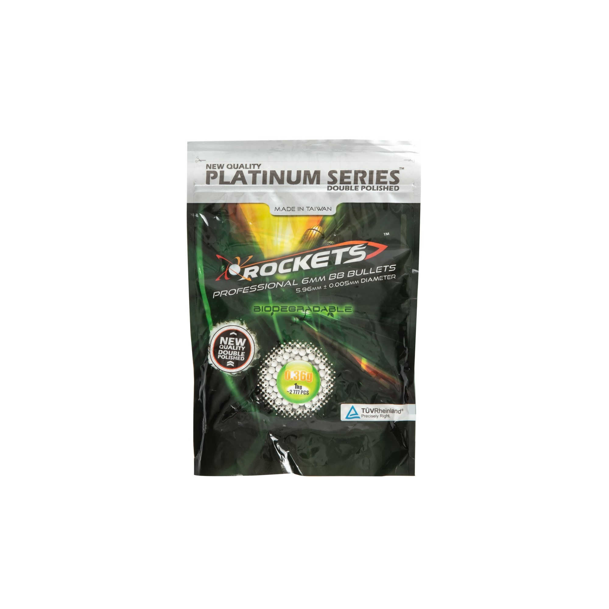 Bile Airsoft Rockets Platinum Series 0.36g BIO 1kg, albe