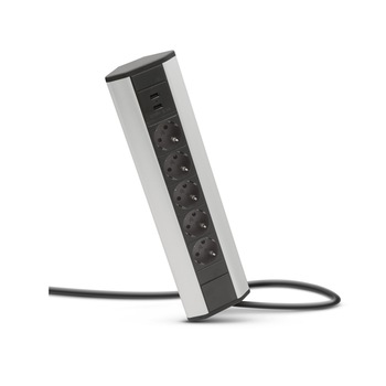 Bloc multipriza de colt 4 x 250V, 16A / 2 x USB, 2,1A Bloc multipriza de colt 4 x 250V, 16A / 2 x USB, 2,1A