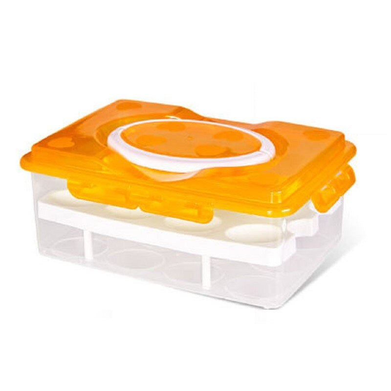 Cutie depozitare 24 oua, 25 x 18.5 x 11cm, Plastic, Portocaliu