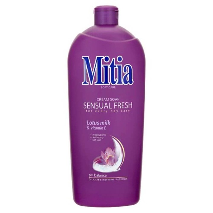 Резервен течен сапун MITIA Sensual Fresh, 1L, парфюм Lotus и витамин E